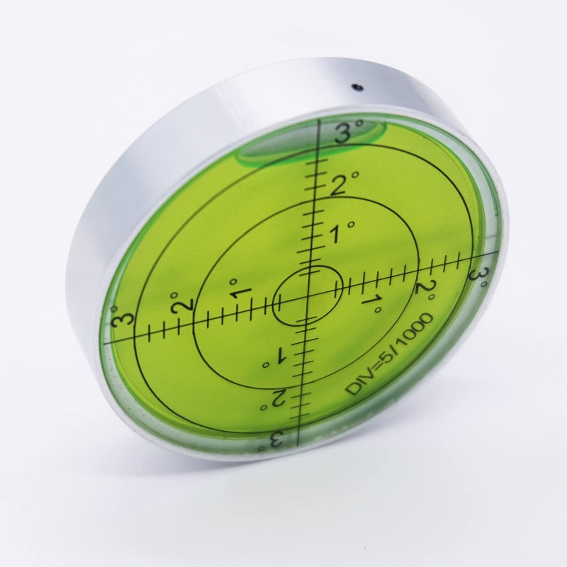 GEONASSUR Aluminium High Precision Horizontal Leveler Bubble Level Tool Circle Round 2.4 Inch 60mm (Silver Green) - Image 2
